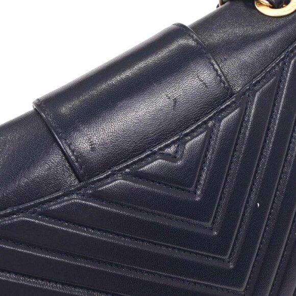 Chanel Navy Calfskin Chevron Shoulder Bag - Picture 6 of 10